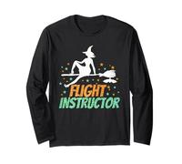 Flight Instructor, Witch Riding Broomstick Halloween Costume Manche Longue
