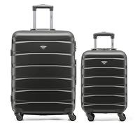 Flight Knight ABS 3 Tailles Valise Legere Compatible avec Air France, Hop! easyJet, RyanAir Et Bien d'autres! Bagage a Main 55x35x20 cm Et Bagage en Soute Grande avec 4 Roues.
