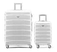 Flight Knight ABS 3 Tailles Valise Legere Compatible avec Air France, Hop! easyJet, Ryanair Et Bien d'autres! Bagage a Main Et Bagage en Soute Grande avec 4 Roues Lot De 2 (S+L)