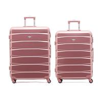 Flight Knight ABS 3 Tailles Valise Legere Compatible avec Air France, Hop! easyJet, Ryanair Et Bien d'autres! Bagage a Main Et Bagage en Soute Grande avec 4 Roues Lot De 2 (M+L)
