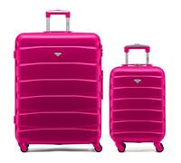 Flight Knight ABS 3 Tailles Valise Legere Compatible avec Air France, Hop! easyJet, RyanAir Et Bien d'autres! Bagage a Main 55x35x20 cm Et Bagage en Soute Grande avec 4 Roues.