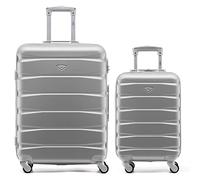 Flight Knight ABS 3 Tailles Valise Legere Compatible avec Air France, Hop! easyJet, Ryanair Et Bien d'autres! Bagage a Main Et Bagage en Soute Grande avec 4 Roues Lot De 2 (S+M)