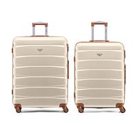 Flight Knight ABS 3 Tailles Valise Legere Compatible avec Air France, Hop! easyJet, Ryanair Et Bien d'autres! Bagage a Main Et Bagage en Soute Grande avec 4 Roues Lot De 2 (M+L)