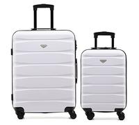 Flight Knight ABS 3 Tailles Valise Legere Compatible avec Air France, Hop! easyJet, Ryanair Et Bien d'autres! Bagage a Main Et Bagage en Soute Grande avec 4 Roues Lot De 2 (S+M)