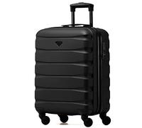 Flight Knight Bagage Cabine Leger a 4 Roues en ABS Approuve par Plus De 30 Compagnies Aeriennes, Dont Air France, easyJet et Lufthansa - 55x40x23cm (TSA) Noir/Noir