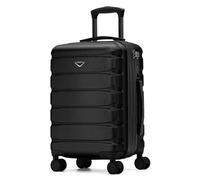 Flight Knight Carry on Suitcase Hardside Built in TSA Lock & USB Port Silent Double Spinner Wheels Maximum Overhead Carry-on Bag for American & United Approved Airlines(22x14x9,Black)