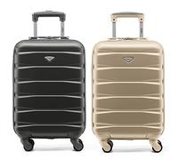 Flight Knight Case Lot De 2 Bagages a Main Legers en ABS Rigide a 4 Roues Approuve pour Plus De 100 Compagnies Aeriennes, Y Compris Air France, Ryanair et easyJet 55x35x20cm