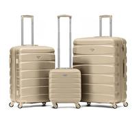 Flight Knight Case Lot De 3 Moyen et Grand Bagages a Main Legers en ABS Rigide a 4 Roues Approuve pour Plus De 100 Compagnies Aeriennes, Y Compris BA, Ryanair et easyJet 45x36x20cm