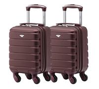 Flight Knight Jeu De 2 Valises Legeres A 4 roulettes en Abs pour Bagages A Main Approuvees par Plus De 100 Compagnies Aeriennes British Airways, Easyjet Et Taille Maximale pour Ryanair 40x20x25cm