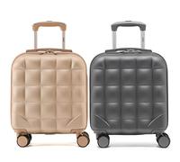 Flight Knight Lot De 2 Valise a Bulles - Bagage a Main Leger Et Tres Resistant - Ryanair Easyjet Jet2 Approved - 8 Wheel Carry Cabin Hardcase 45x36x20cm