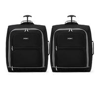 Flight Knight Lot De 2 Valises De Cabine Easyjet (Overhead) Approuvees, Grand Sac Leger a 2 Roues, Ideal pour Les Voyages en Avion 56 X 45 X 25 Cm