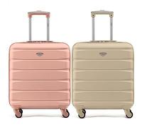 Flight Knight Lot de 2 valises rigides legeres en ABS a 4 Roues Cabine Bagage a Main Approuve Les compagnies aeriennes - British Airways et Taille maximale pour easyJet Grand Sac de Cabine 56x45x25cm