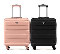 Flight Knight Lot de 2 valises rigides legeres en ABS a 4 Roues Cabine Bagage a Main Approuve Les compagnies aeriennes - British Airways et Taille maximale pour easyJet Grand Sac de Cabine 56x45x25cm