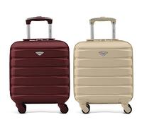Flight Knight Lot de 2 valises rigides legeres en ABS a 4 Roues Cabine Bagage a Main Approuve par Plus de 100 compagnies aeriennes - British Airways, easyJet, Jet2 et Wizz 55x35x20cm - Lock
