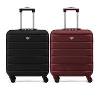 Flight Knight Lot de 2 valises rigides legeres en ABS a 4 Roues Cabine Bagage a Main Approuve par Plus de 100 compagnies aeriennes - British Airways, easyJet, Jet2 et Wizz 55x35x20cm - TSA Lock