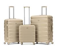 Flight Knight Lot De 3 Moyen Et Grand Valises Rigides Legeres en ABS A 4 Roues Cabine Bagage A Main pour Plus De 60 Compagnies Aeriennes -easyJet, Jet2 Et Taille Max Ryanair (Priority) 55x40x20cm