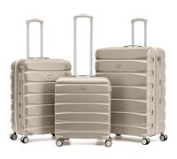 Flight Knight Lot de 3 Valises Legeres Cabine 56 x 45 x 25 cm easyJet Large Jet2 et BA avec Valises Grande et XL Soute Coque Rigide ABS Roues Pivotantes Serrure TSA