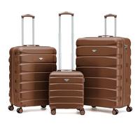Flight Knight Lot de 3 Valises Rigides ABS Cabine 45 cm sous Siege easyJet et Valises Moyenne et Grande Soute Legeres pour Vacances et W nd Serrure TSA