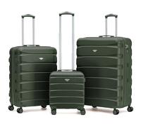 Flight Knight Lot de 3 Valises Rigides ABS Cabine 45 cm sous Siege easyJet et Valises Moyenne et Grande Soute Legeres pour Vacances et W nd Serrure TSA