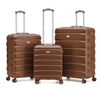 Flight Knight Lot de 3 Valises Rigides ABS Cabine 55 cm Ryanair Priority TUI avec Valises Moyenne et Grande Soute Legeres et Resistantes 8 Roues Pivotantes Serrure TSA