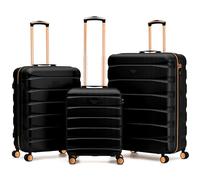 Flight Knight Lot de 3 Valises Rigides ABS Cabine 55 cm Ryanair Priority TUI avec Valises Moyenne et Grande Soute Legeres et Resistantes 8 Roues Pivotantes Serrure TSA