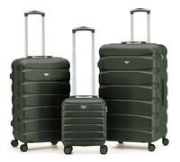 Flight Knight Lot de 3 Valises Rigides ABS pour Voyage & Vacances | Cabine 40 cm + Valises Moyenne et Grande Soute | Trolley Leger et Resistant, 8 Roues Pivotantes | Serrure TSA