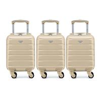 Flight Knight Lot De 3 Valises Rigides Legeres en Abs A 4 Roues Bagage A Main Cabine Approuve pour Plus De 100 Compagnies Aeriennes, British Airways, Easyjet Et Taille Max pour Ryanair 40x20x25cm