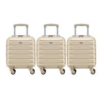 Flight Knight Lot De 3 Valises Rigides Legeres en Abs A 4 Roues Cabine Bagage A Main Approuve pour Plus De 100 Compagnies Aeriennes, Easyjet Et Taille Maximale pour Vueling Et Wizz Air 40x30x20cm