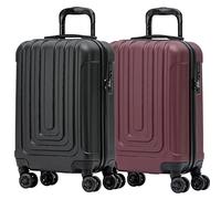 Flight Knight Premium Lot De 2 Bagages A Main Legers - 8 Roues Spinner - Serrure & Port USB - Bagages Approuves pour 100 Compagnies Aeriennes Telles Que EasyJet, Ryanair & Jet2-55x35x20cm