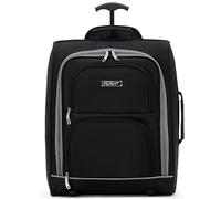 Flight Knight Valise de Cabine Carry On easyJet Ryanair Approuvée 2 Roues Sac Léger Idéal pour les Voyages en Avion 55x35x20cm, noir/gris, 45x36x20cm, Bagage à main