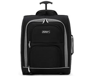 Flight Knight Valise de Cabine Carry On easyJet Ryanair Approuvée 2 Roues Sac Léger Idéal pour les Voyages en Avion 55x35x20cm, noir/gris, 45x36x20cm, Bagage à main
