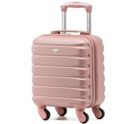 Flight Knight Valises Rigides Legeres en Abs A 4 Roues Cabine Bagage Main Approuve pour Plus De 100 Compagnies Aeriennes, Y Compris Easyjet Et Taille Maximale Vueling Wizz Air 40x30x20cm Rose Or
