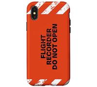 Flight Recorder Do Not Open Aviation Boîte Noire Coque pour iPhone X/XS