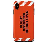 Flight Recorder Do Not Open Aviation Boîte Noire Coque pour iPhone XS Max