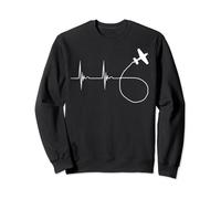Flight Show Heartbeat ECG Pulse Flight Pilot Glider Sweatshirt