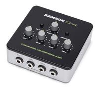 Flight Ukuleles SAQH4 Samson - Mini Headphone Amplifier with 4 channels, black, Black/Silver