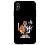 Flight Was Never an Option Fun Bird Psychology Joke Coque pour iPhone X/XS