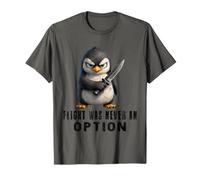 Flight Was Never an Option Pingouin Amusant avec Couteau T-Shirt