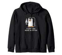 Flight Was Never an Option Sarcastic Bird Pingouin Doodle Art Sweat à Capuche