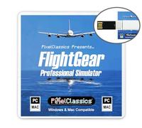 FlightGear Flight Simulator 2025 Édition Deluxe Clé USB | Simulateur de Vol | 600 Avions + 1 000 Livrées + 20 000 Aéroports | Scénarios Mondiaux Complets + Mises à Jour Gratuites | Windows 11 10 / Mac