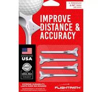 FLIGHTPATH Tés de Golf Premium pour Hommes et Femmes, Plastique Résistant, Hauteur de Balle Régulière, Lot de 4, Compatibles avec Tous Les Drivers Standard et Grands Clubs - Blanc - 4 Tees X 2.75"