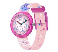 Flik Flak Montre à quartz rose pour fille - Style décontracté - Bio-sourcé - Étanche - Motif planètes ludiques