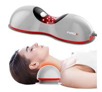 FliKEZE Étireur de cou chauffant avec thérapie par la lumière rouge, appareil de traction cervicale sans fil pour soulager la douleur TMJ et relaxer les épaules, coussin de massage de traction du cou