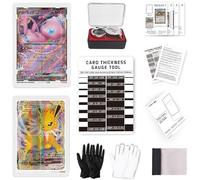 Flinduy Kit d'outils de centrage de cartes compatible avec Pokémon TCG, ensemble de classement de cartes à collectionner avec carte de mesure d'épaisseur, accessoires de mesure et de nettoyage pour
