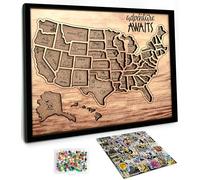 flinelife Carte de voyage des États-Unis en liège avec épingles, 30,5 x 25,4 cm, taille moyenne, idéale pour les couples et les familles