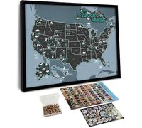 flinelife Carte des parcs nationaux avec punaises, 30,5 x 25,4 cm, liste de suivi de carte du parc national, parfait pour les amateurs de parcs nationaux, les randonneurs, les couples et les familles