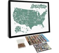 flinelife Carte des parcs nationaux avec punaises, 30,5 x 25,4 cm, liste de suivi de carte du parc national, parfait pour les amateurs de parcs nationaux, les randonneurs, les couples et les familles