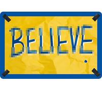 Flinelife Panneau « Believe » - 30,5 x 20,3 cm - Décoration murale - Parfait pour les fans