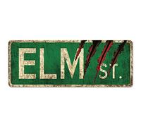 flinelife Panneau de rue Elm, 40,6 x 15,2 cm, panneau en métal du film d'horreur Nightmare on Elm Street