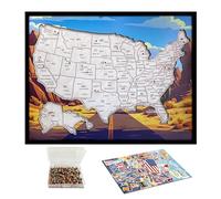 flinelife Pin's en liège - Carte de voyage des États-Unis - Grande taille - 40,6 x 30,5 cm - Cadeau idéal pour les couples et les familles